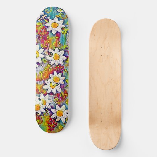 Rainbow Daisy Skateboard (Voorkant)