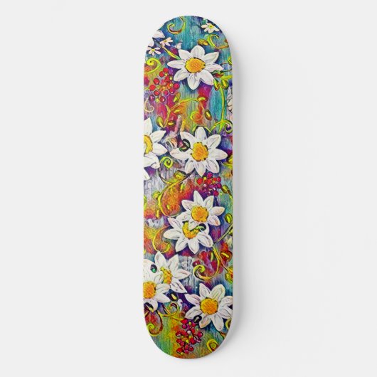 Rainbow Daisy Skateboard (Voorkant)