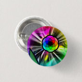 Rainbow daisy starburst-knop ronde button 3,2 cm (Voorkant /achterkant)
