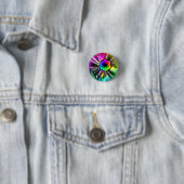 Rainbow daisy starburst-knop ronde button 3,2 cm (In situ)
