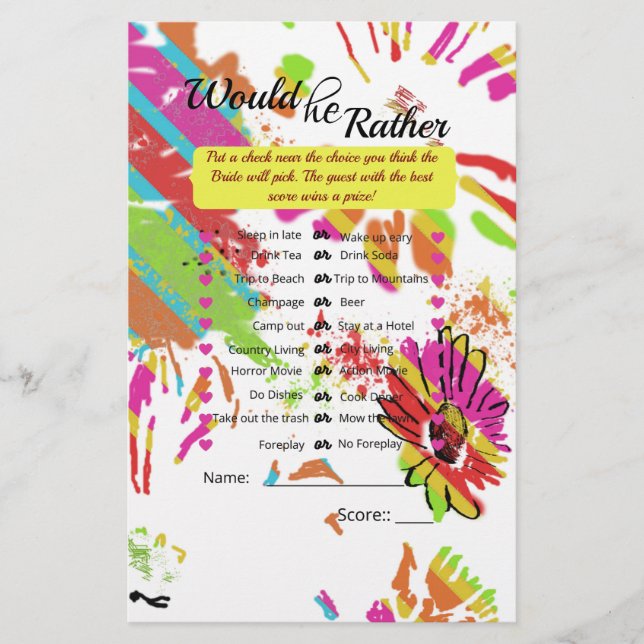 Rainbow Daisy Strip Design (Voorkant)