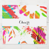 Rainbow Daisy Strip Design Bottle Likeurfles Etiket (Enkel label)