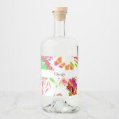 Rainbow Daisy Strip Design Bottle Likeurfles Etiket (Voorkant)