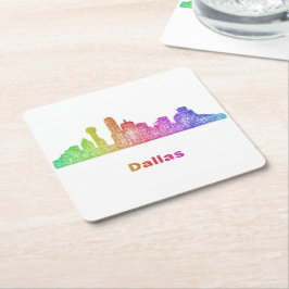 Rainbow Dallas skyline Kartonnen Onderzetters