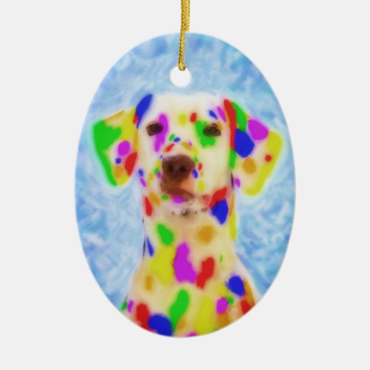 Rainbow Dalmatian Keramisch Ornament (Voorkant)