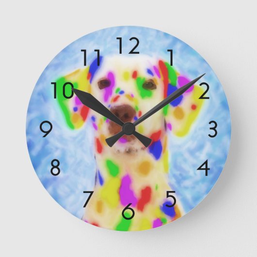 Rainbow Dalmatian Ronde Klok (Voorkant)