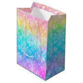 [Rainbow Damask] Elegante Kleurrijke Zachte Pastel Medium Cadeauzakje (Voorkant Gekanteld)
