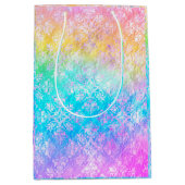 [Rainbow Damask] Elegante Kleurrijke Zachte Pastel Medium Cadeauzakje (Voorkant)