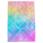 [Rainbow Damask] Elegante Kleurrijke Zachte Pastel Medium Cadeauzakje (Achterkant)