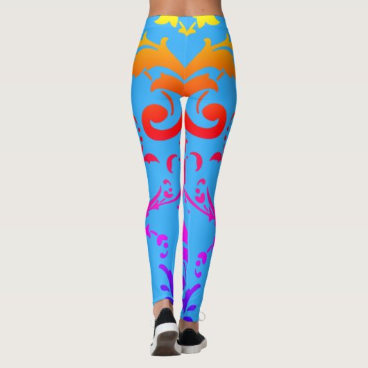 Rainbow Damask Pattern Leggings (Achterkant)