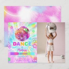 Rainbow Dance Disco Party Neon Glow Foto Kaart