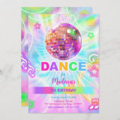Rainbow Dance Disco Party Neon Glow Kaart (Voorkant / Achterkant)