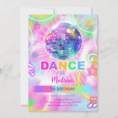 Rainbow Dance Disco Party Neon Glow Kaart (Voorkant)