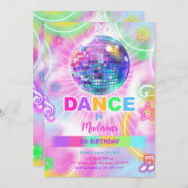 Rainbow Dance Disco Party Neon Glow Kaart (Voorkant / Achterkant)