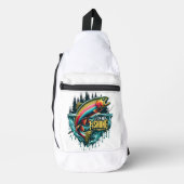 Rainbow Dance Een levendige vis springt uit het wa Sling Bag (Voorkant)