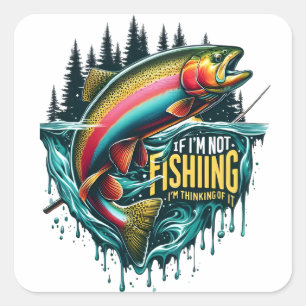 Rainbow Dance Een levendige vis springt uit het wa Vierkante Sticker