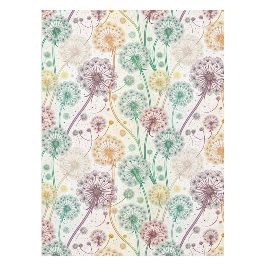 Rainbow Dandelion Breeze – grillige bloemen Tafelkleed (Voorkant)