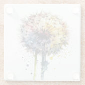 Rainbow Dandelion Glazen Onderzetter (Achterkant)