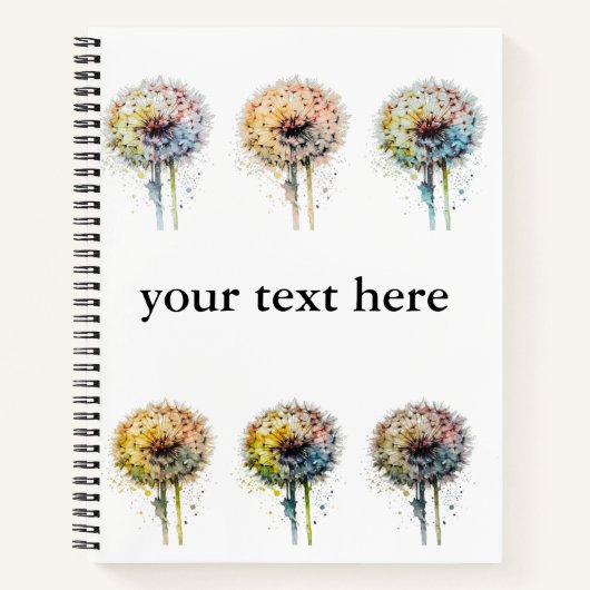 Rainbow Dandelion, op maat Notitieboek (Voorkant)