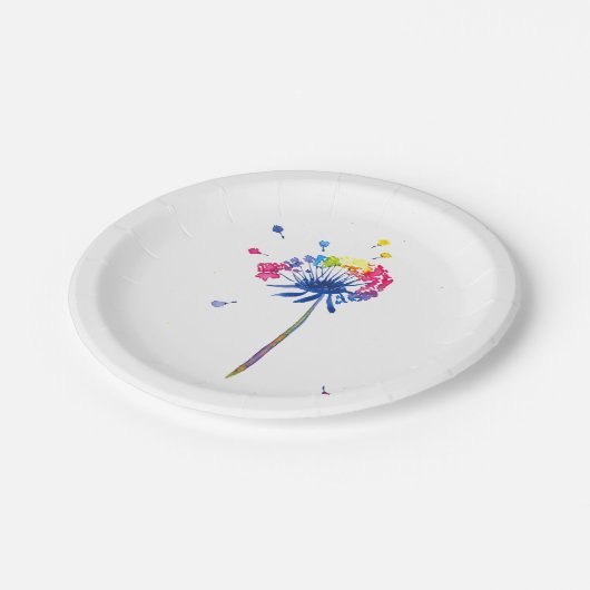 Rainbow Dandelion Papieren Bordje (Gekanteld)