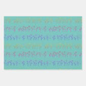 Rainbow Dandelion Seed Striped Line Art Inpakpapier Vel (Voorkant 2)