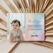 Rainbow Dank u kaart verjaardagsfeestje