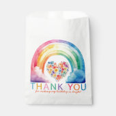 Rainbow Dank u Waterverf Party gunstzak Bedankzakje (Voorkant)