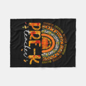 Rainbow Dankbaar Pre K Teacher Herfst Thanksgiving Fleece Deken (Voorkant (Horizontaal))