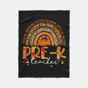 Rainbow Dankbaar Pre K Teacher Herfst Thanksgiving Fleece Deken
