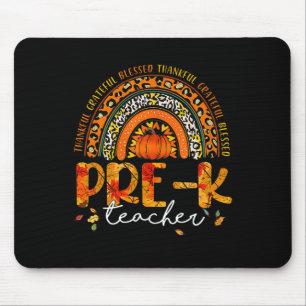 Rainbow Dankbaar Pre K Teacher Herfst Thanksgiving Muismat