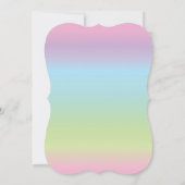 Rainbow dapping eenhoorn eerste 1e verjaardag fees kaart (Achterkant)