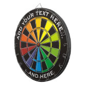 Rainbow Dartboard met aangepaste tekst Dartbord (Voorkant Rechts)