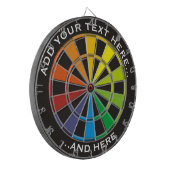 Rainbow Dartboard met aangepaste tekst Dartbord (Voorkant Links)