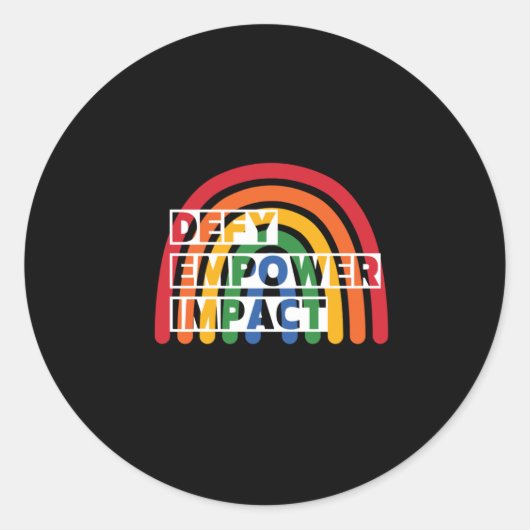 Rainbow Defy Empower Impact Sticker (Voorkant)