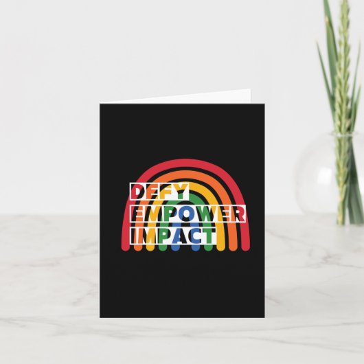 Rainbow Defy Empower Impact Sticker Kaart (Voorkant)