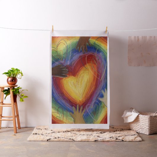 Rainbow DEI Love Hearts Fabric Art Material Stof (Voorbeeld)