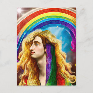 Rainbow Deity Man of All love Fantasy Art Briefkaart