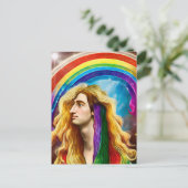 Rainbow Deity Man of All love Fantasy Art Briefkaart (Staand voorkant)
