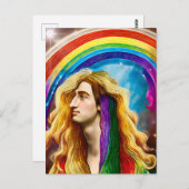 Rainbow Deity Man of All love Fantasy Art Briefkaart (Voorkant / Achterkant)