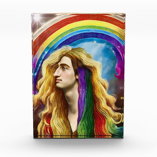 Rainbow Deity Man of All love Fantasy Art Fotoblokken (Voorkant)