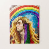 Rainbow Deity Man of All love Fantasy Art Legpuzzel (Verticaal)