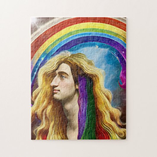 Rainbow Deity Man of All love Fantasy Art Legpuzzel (Verticaal)