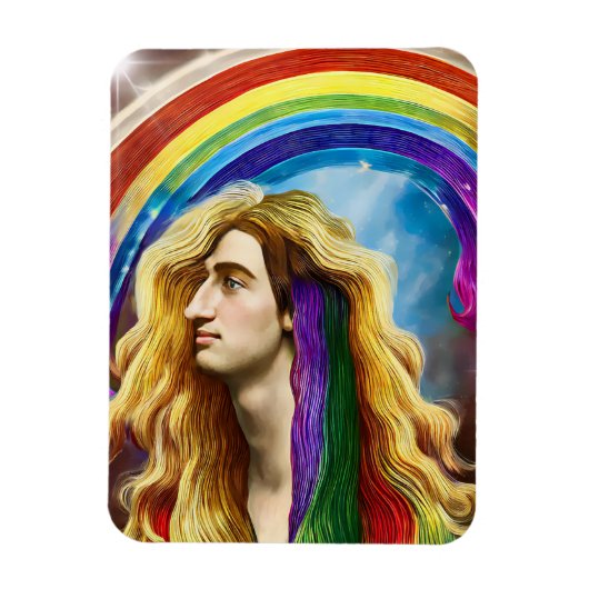 Rainbow Deity Man of All love Fantasy Art Magneet (Verticaal)
