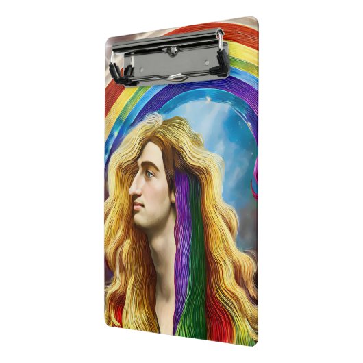 Rainbow Deity Man of All love Fantasy Art Mini Klembord (Angled2)