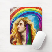 Rainbow Deity Man of All love Fantasy Art Muismat (Met muis)