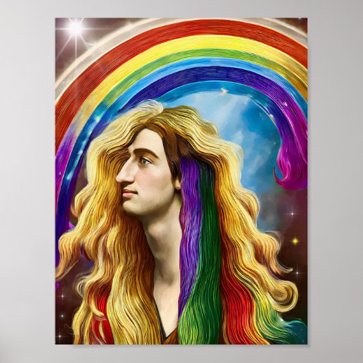 Rainbow Deity Man of All love Fantasy Art Poster (Voorkant)