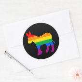 Rainbow Democrat Ronde Sticker (Envelop)