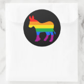 Rainbow Democrat Ronde Sticker (Tas)