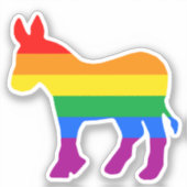 Rainbow Democrat Sticker (Voorkant)