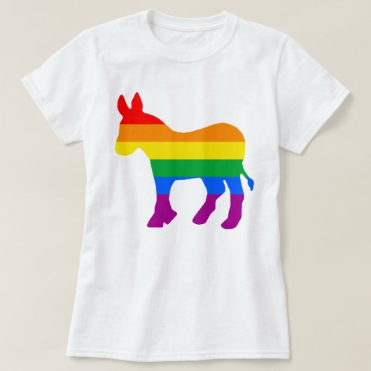 Rainbow Democrat T-shirt (Design voorkant)
